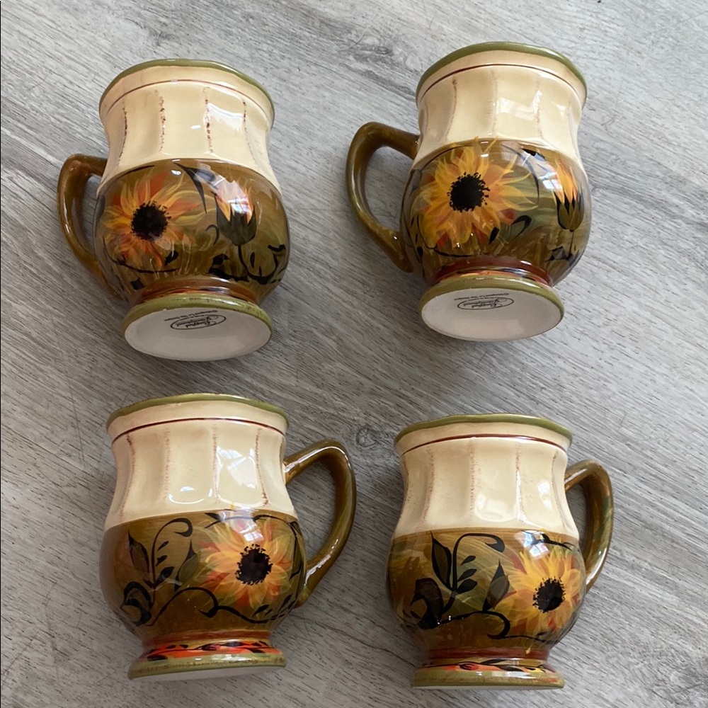 Certified International Margaret Le Van Sunflower Set of Four Mugs